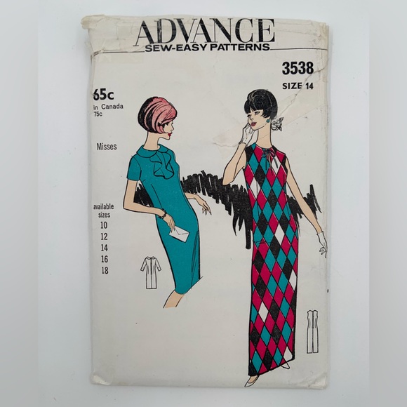 Advance Other - 🌹New Listing🌹Vintage Advance #3538 Women’s Short & Long Dresses Sewing Pattern